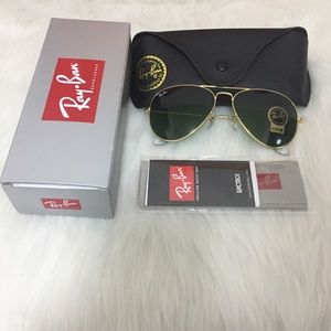 Ray-ban Aviator RB3025 L0205 Gold-Green Sunglasses